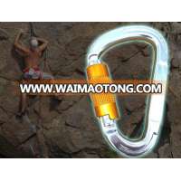 30kn D Shaped Aluminum Rack Climbing Screw Nut Carabiner